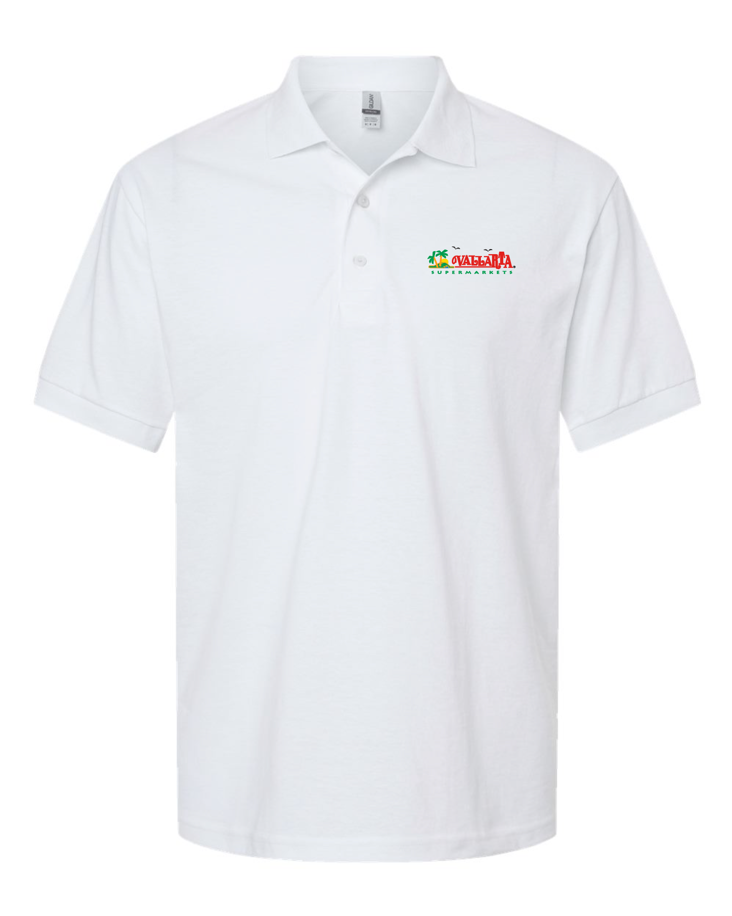 Embroidered Pique Polo - White